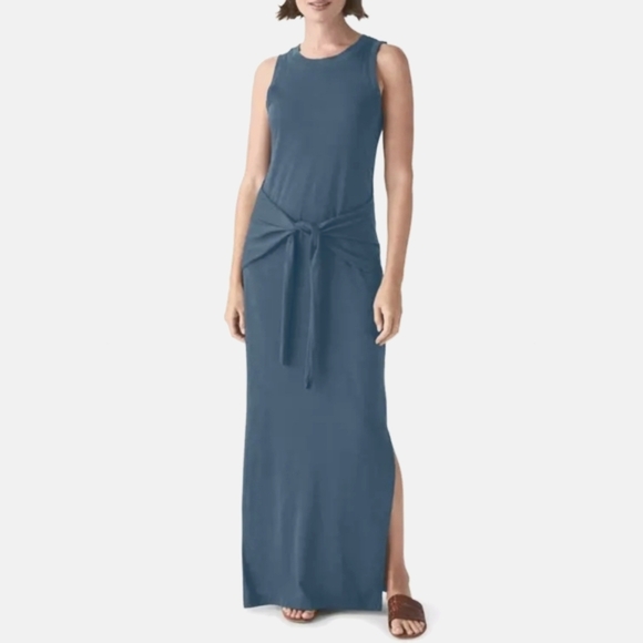 Michael Stars Dresses & Skirts - Michael Stars Solange tie waist jersey maxi dress in pebble Blue